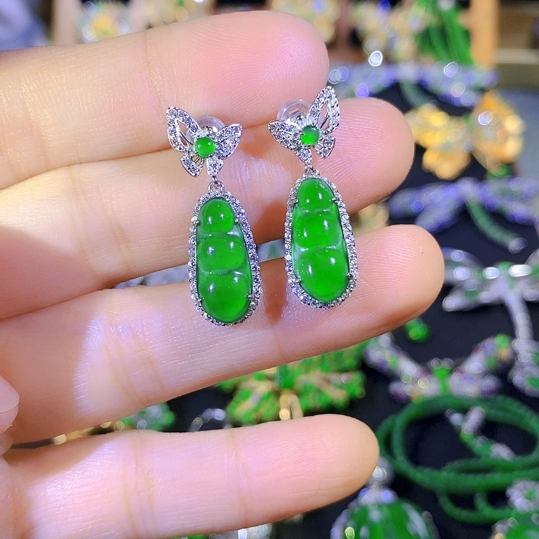 吊坠(不含链)银S925镶嵌翡翠