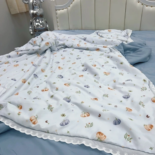 法式花边双人夏凉被【南瓜】尺寸2X2.3米舒适柔软透气