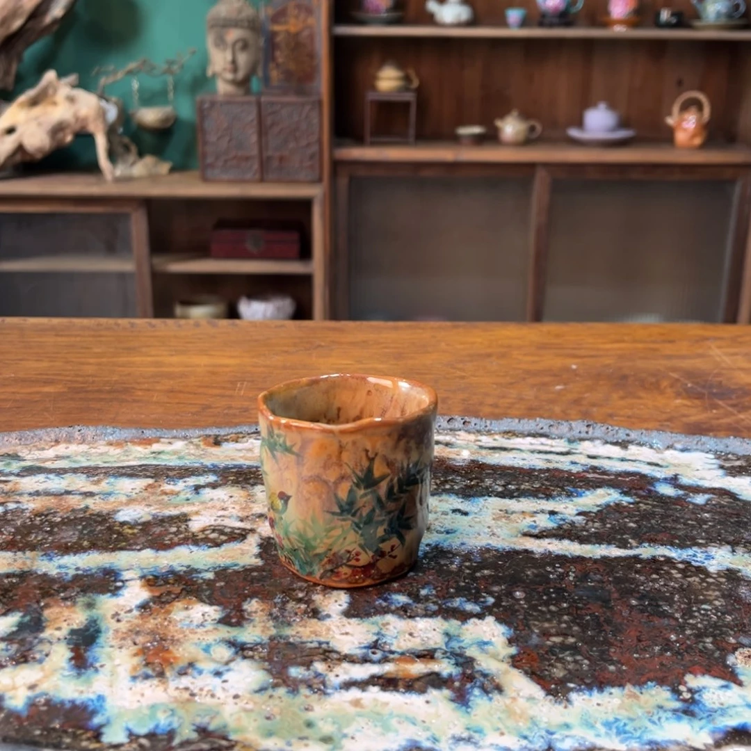 杯?****?柴烧手工手绘陶瓷