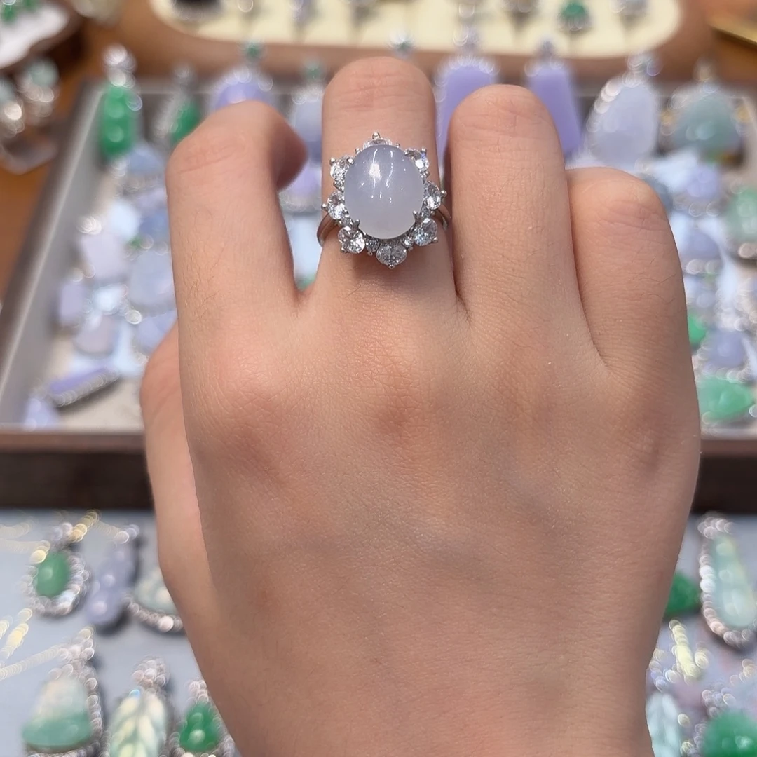 翡翠银S925镶嵌戒指