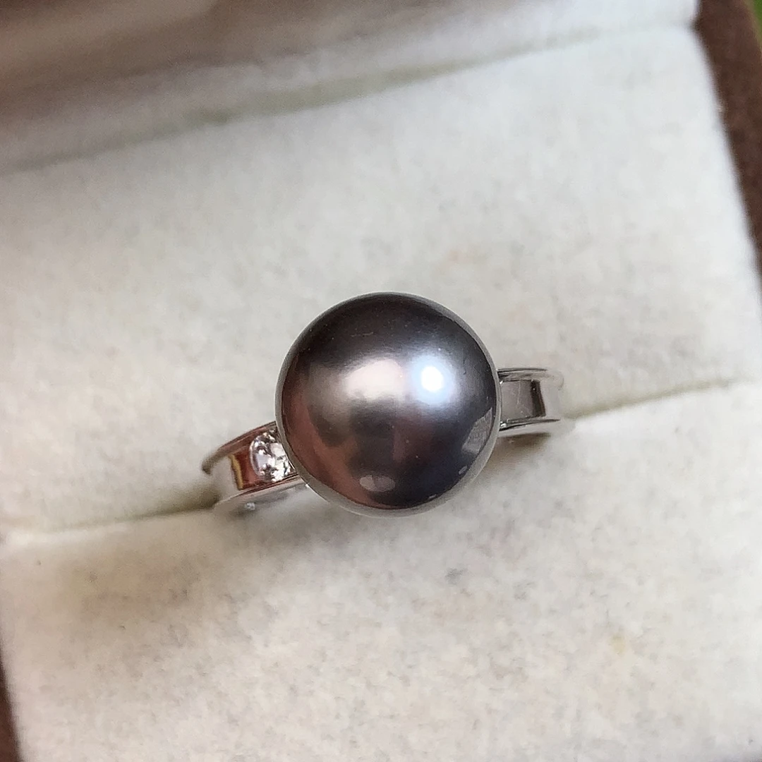 银S925镶嵌戒指海水珍珠