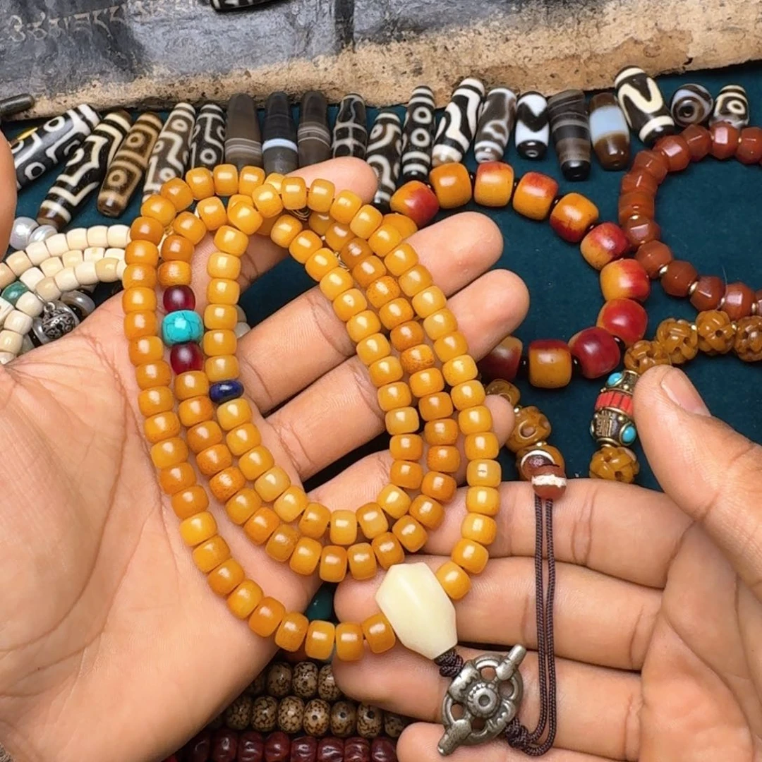 柏香籽/百香籽手串牦牛骨108