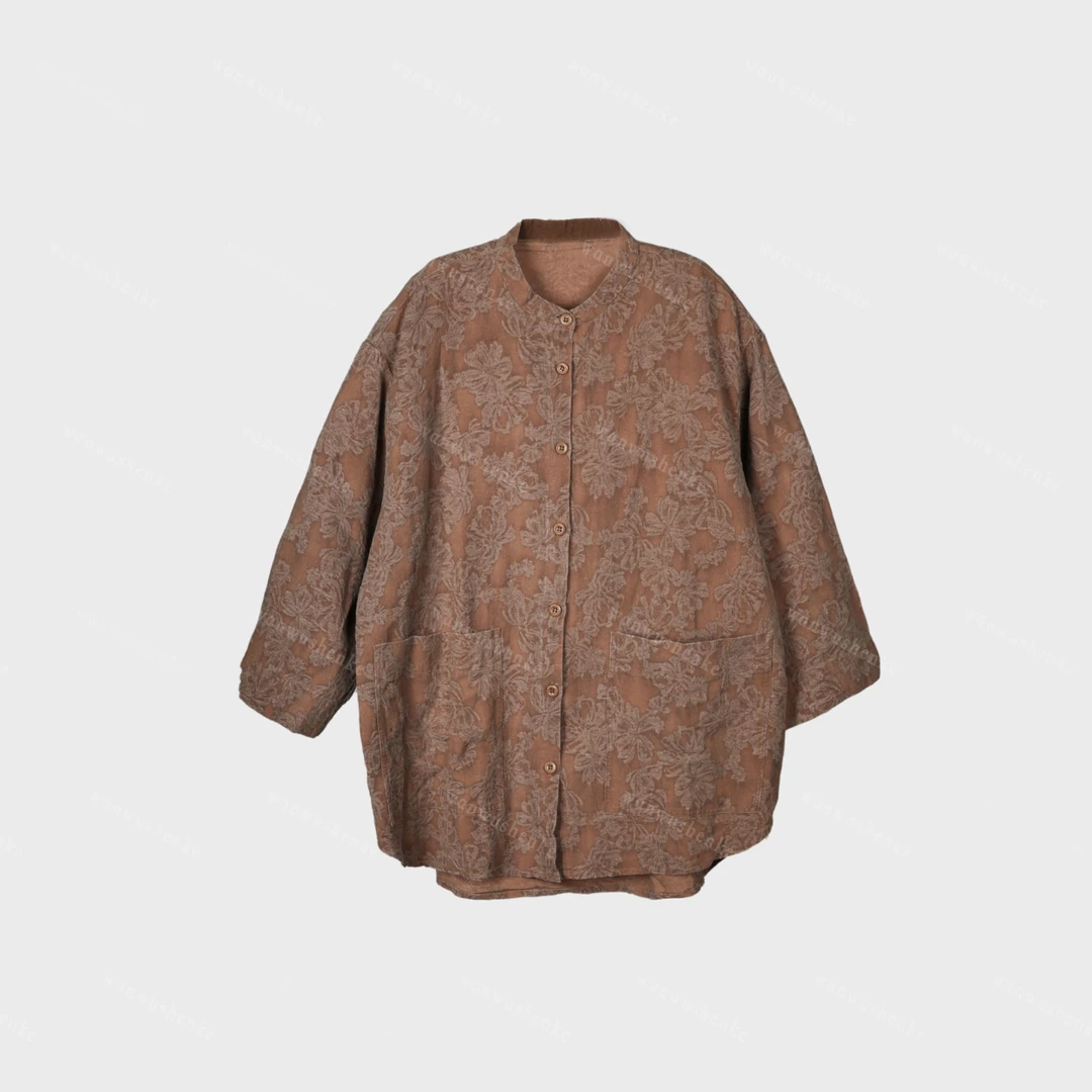 万物身客 古·3063 棉麻炒色做旧提花衬衫 胸围130衣长77