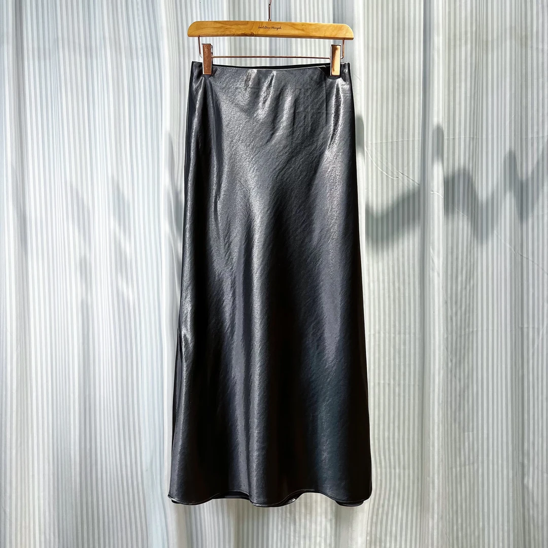 【萨拉迪恩】醋酸半裙气质时尚百搭女士半身裙优雅半裙黑色显瘦