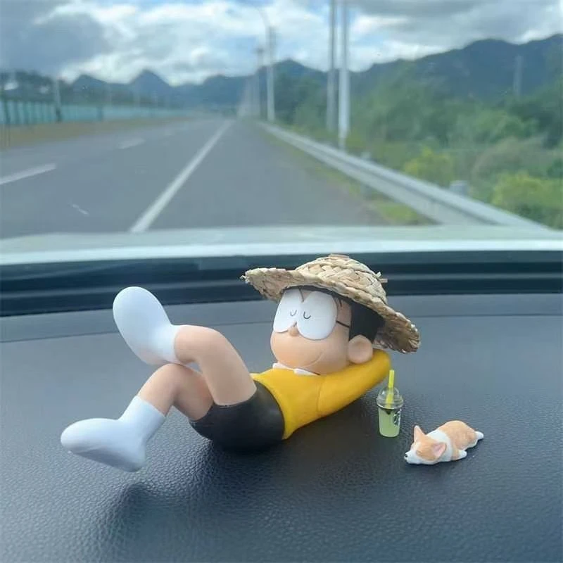 悠哉梦大雄车载摆件大雄可爱汽车车内装饰装饰品睡觉中控台车上