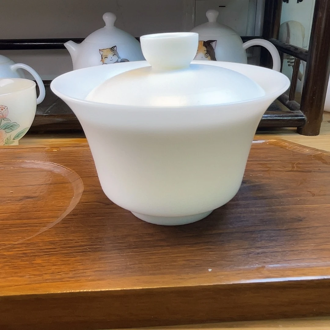 素烧高冰马蹄盖碗