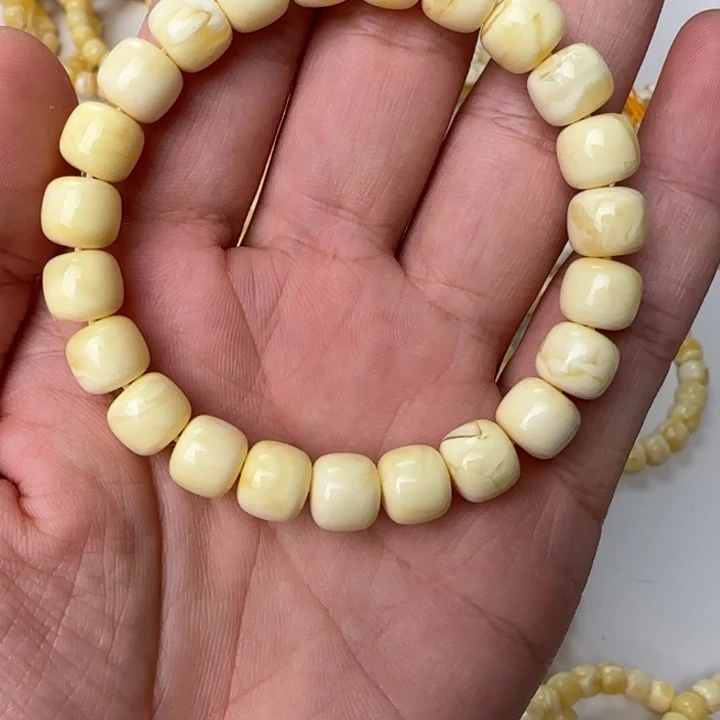 手链琥珀未镶嵌俄料白蜡手串