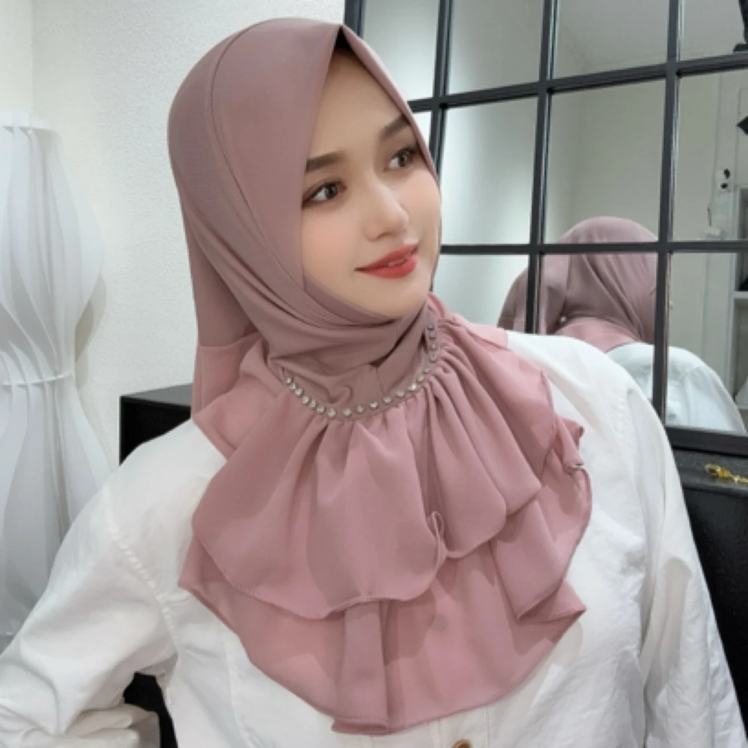 【韩冰福利】秋季新款高品质水晶麻拼接定钻套头【枫晚】纱巾