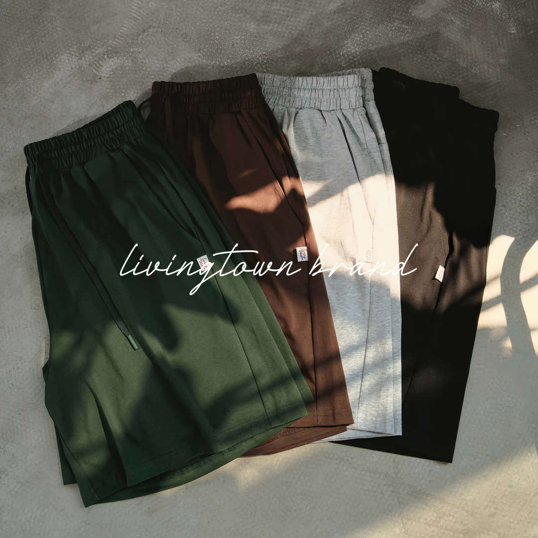 LIVINGTOWN松紧抽绳腰速干抗菌防晒凉感六合一运动休闲百搭短裤
