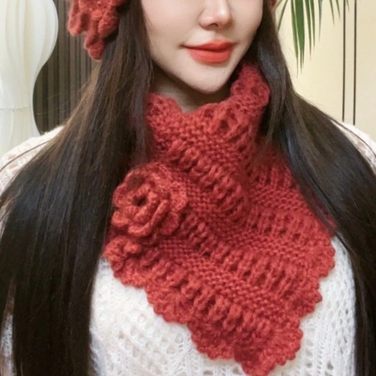 新款【围巾】马海线针织手工编织保暖时尚百搭围脖韩版女士围