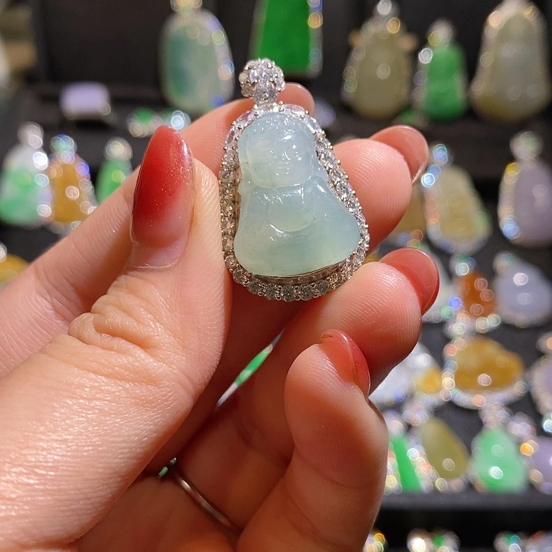 颈饰银S925镶嵌翡翠天然翡翠