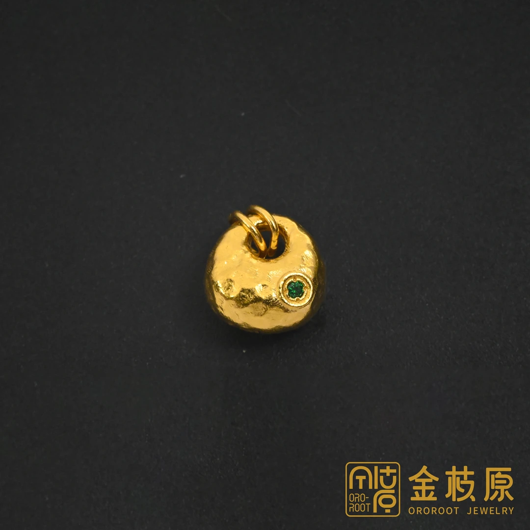 【金枝原】足金999 双面金坨坨吊坠