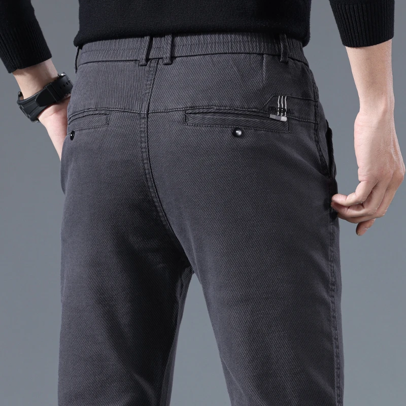 春季新款休闲裤男士韩版修身弹力轻奢商务直筒裤潮流百搭长裤男