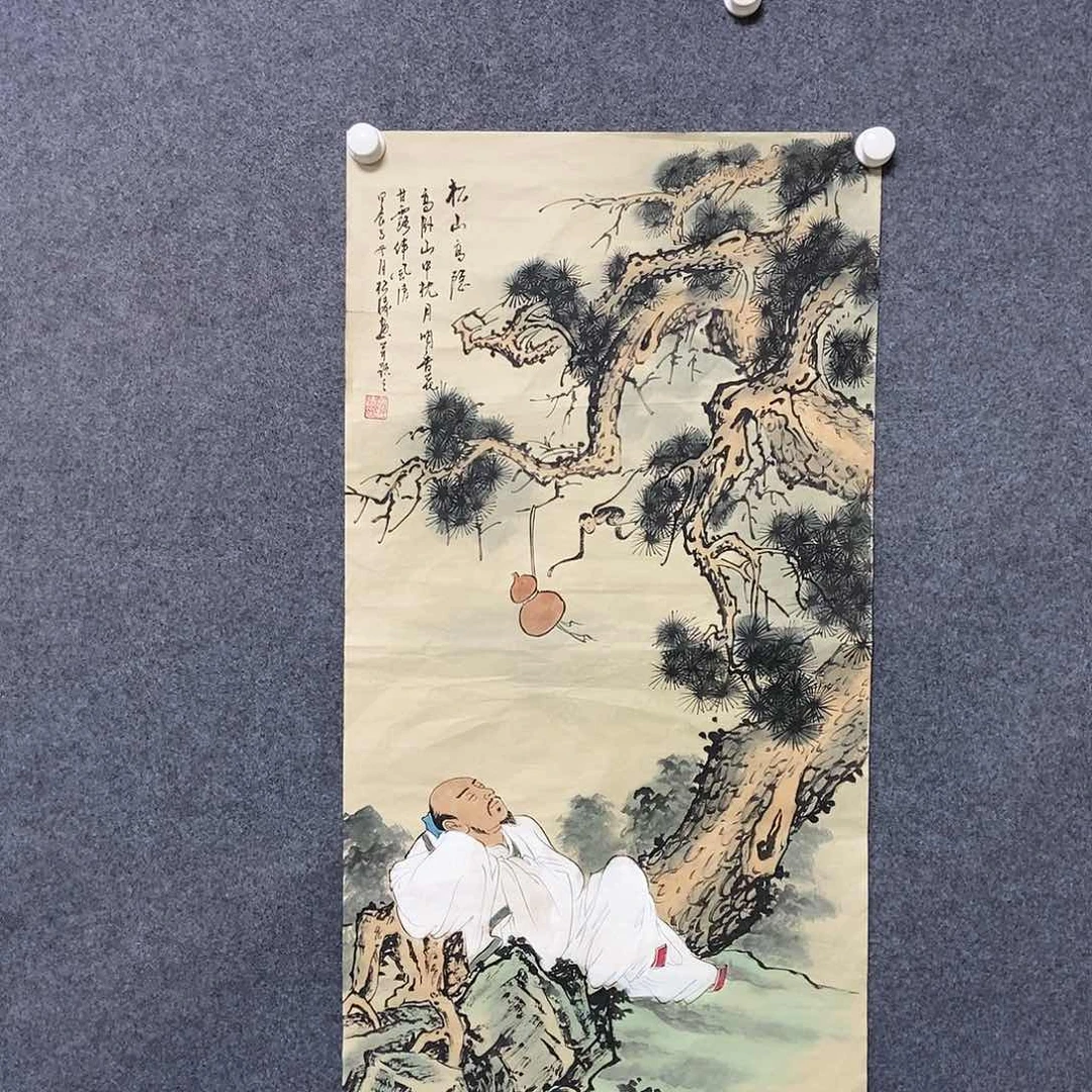 国画三尺仿古山水人物一副