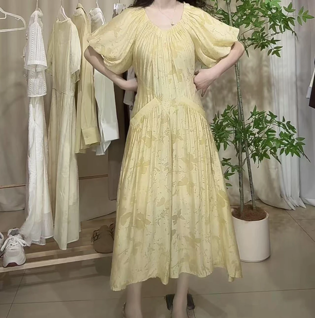 L8203款气质时尚休闲夏季优雅设计师宽松舒适长款连衣裙