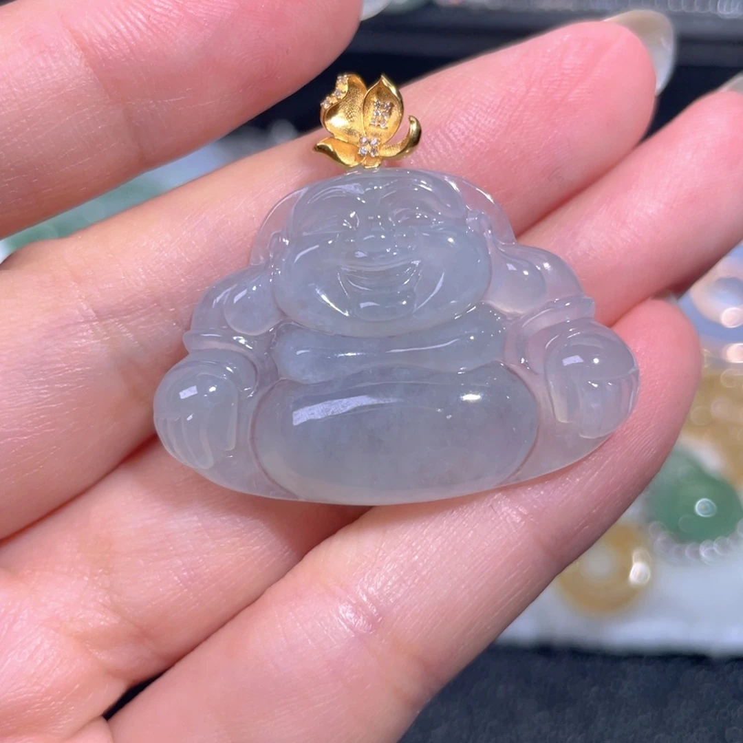 颈饰18K金镶嵌翡翠翡翠