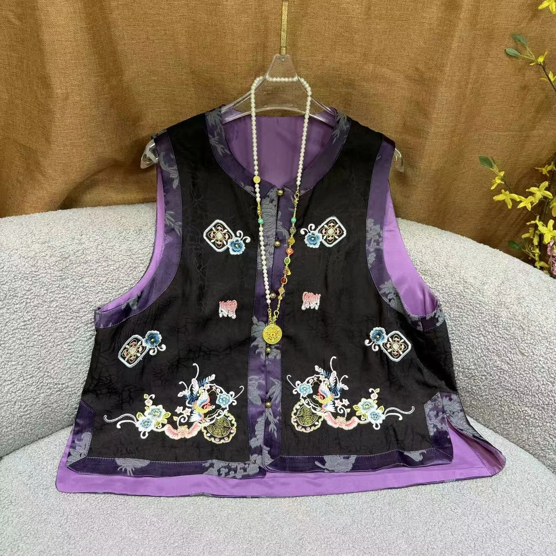 （SHANGLIU）新中式国风醋酸重工刺绣马甲Q241213-3（532）