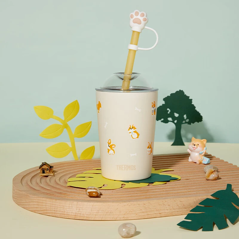 【A等品微瑕】膳魔师母婴萌宠系统不锈钢保温吸管杯 米色