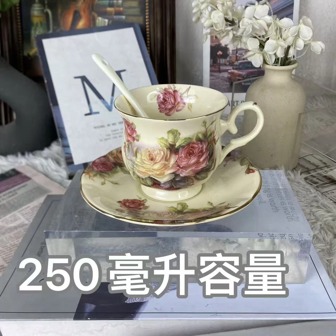 欧式老镇玫瑰系列满花咖啡杯250毫升