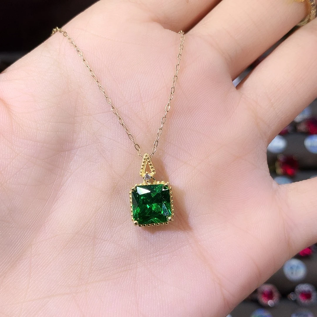 颈饰银S925镶嵌碧玺金8