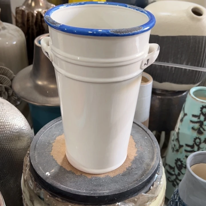 陶瓷花瓶摆件外贸出口微瑕捡漏高22口12公分