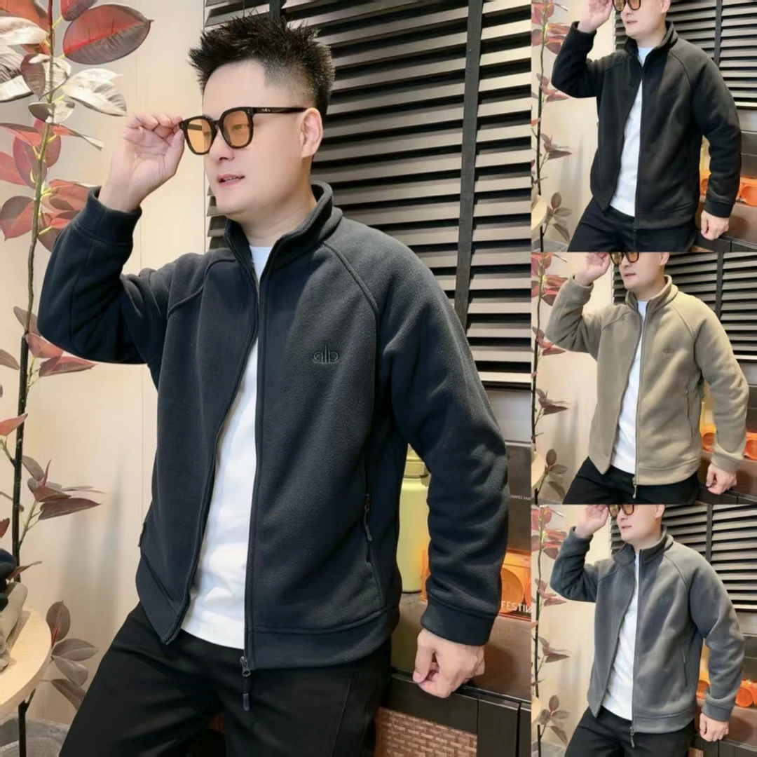 加厚双面摇粒绒男士无帽外套秋季新款时尚百搭硬汉夹克DM-6931