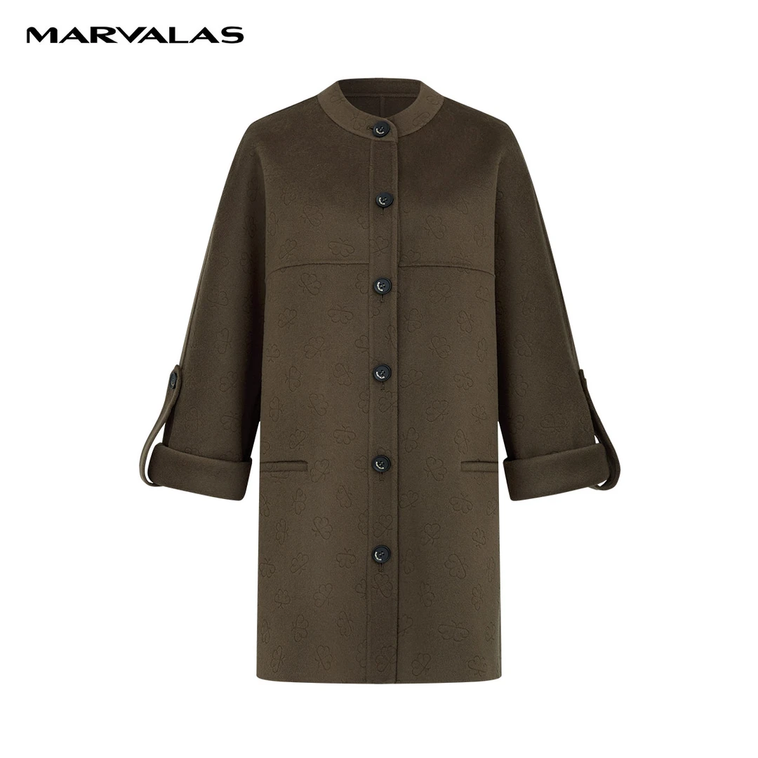 【珊珊专属】曼德诗全羊毛毛呢外套2023冬复古双面呢大女M426307398