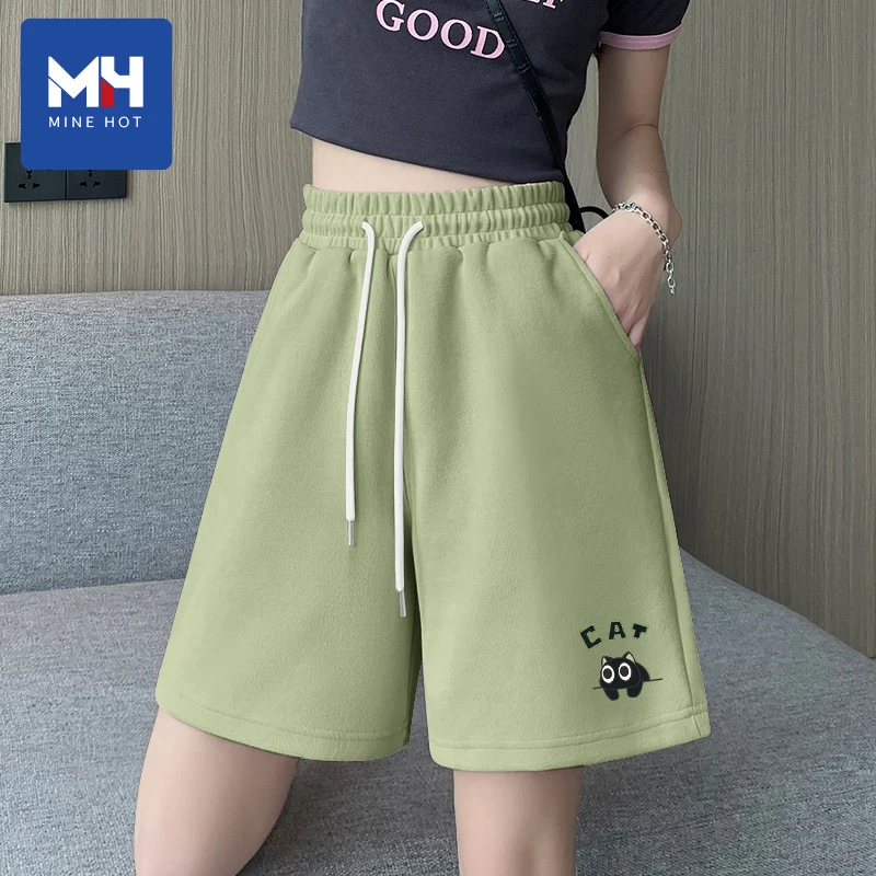 唐狮集团MH短裤女夏季潮流洋气高腰宽松ins风重磅五分裤品质女装