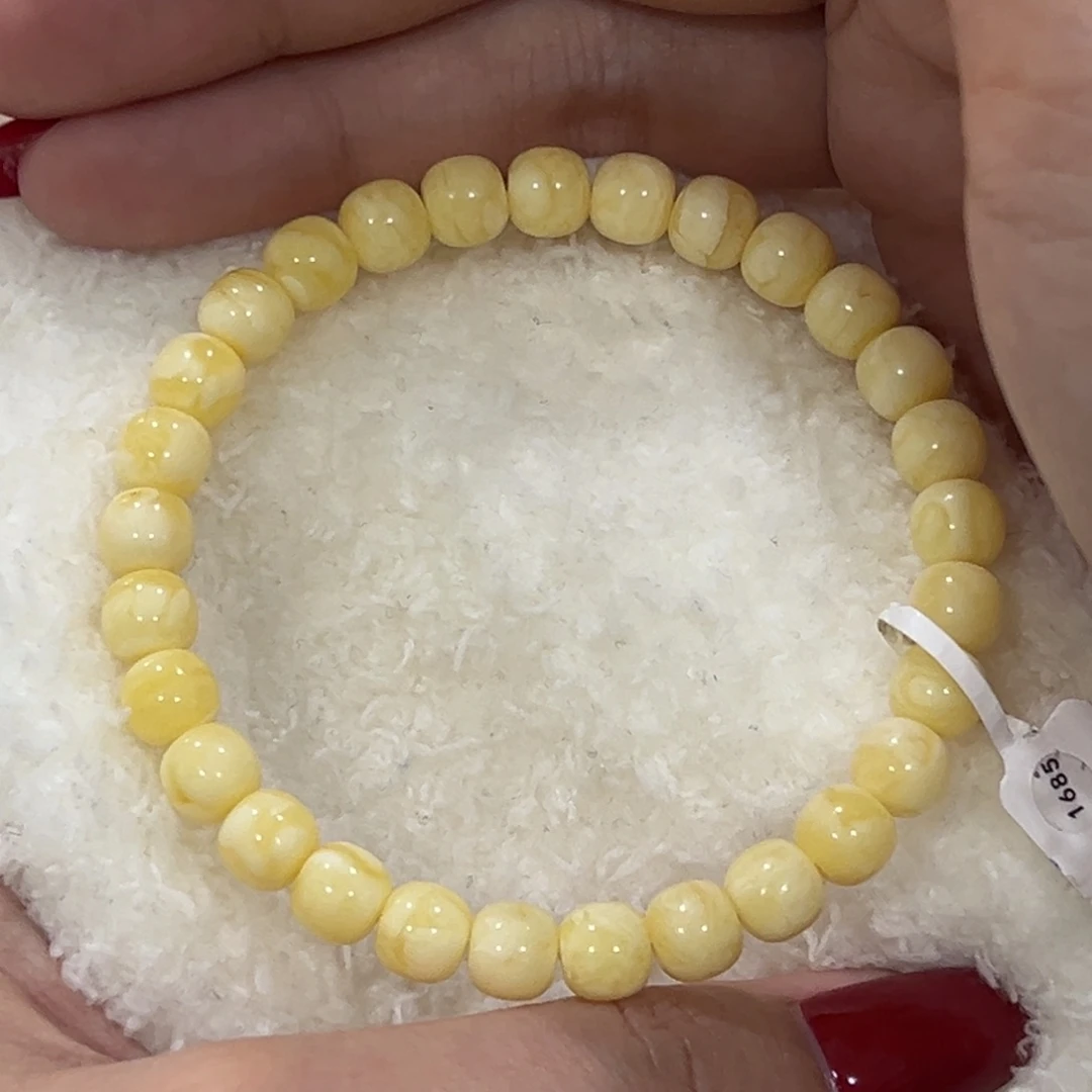 蜜蜡未镶嵌手链7m高桩细纹虎皮