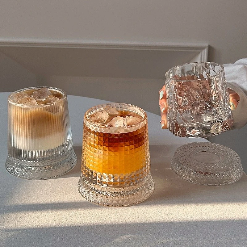 玻璃威士忌酒杯高颜值解压旋转洒杯高档酒具套装洋酒杯玻璃杯玻璃