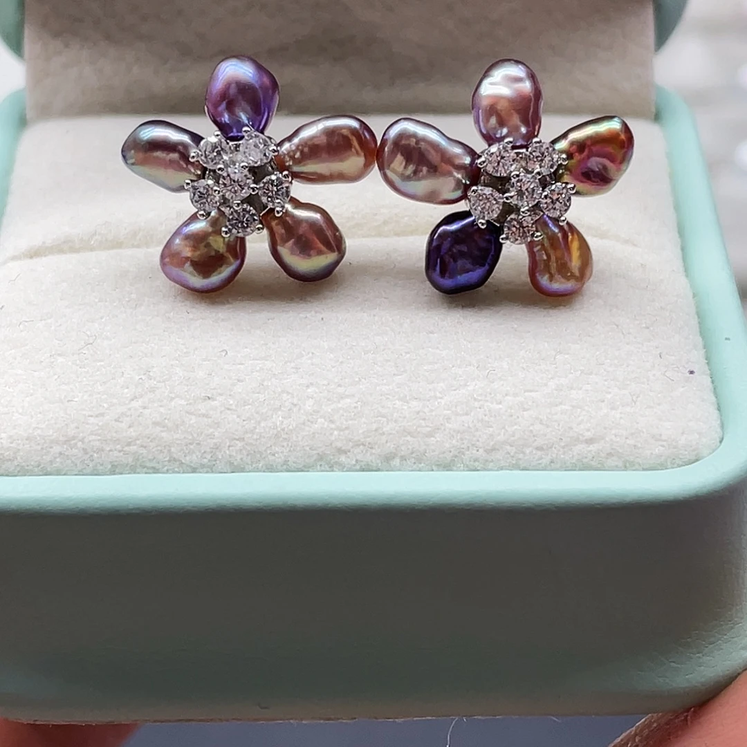 耳饰淡水珍珠银S925镶嵌