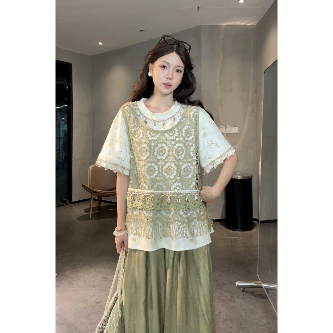 VGVL马甲【奇异果】夏季新款小众设计感镂空流苏马甲女