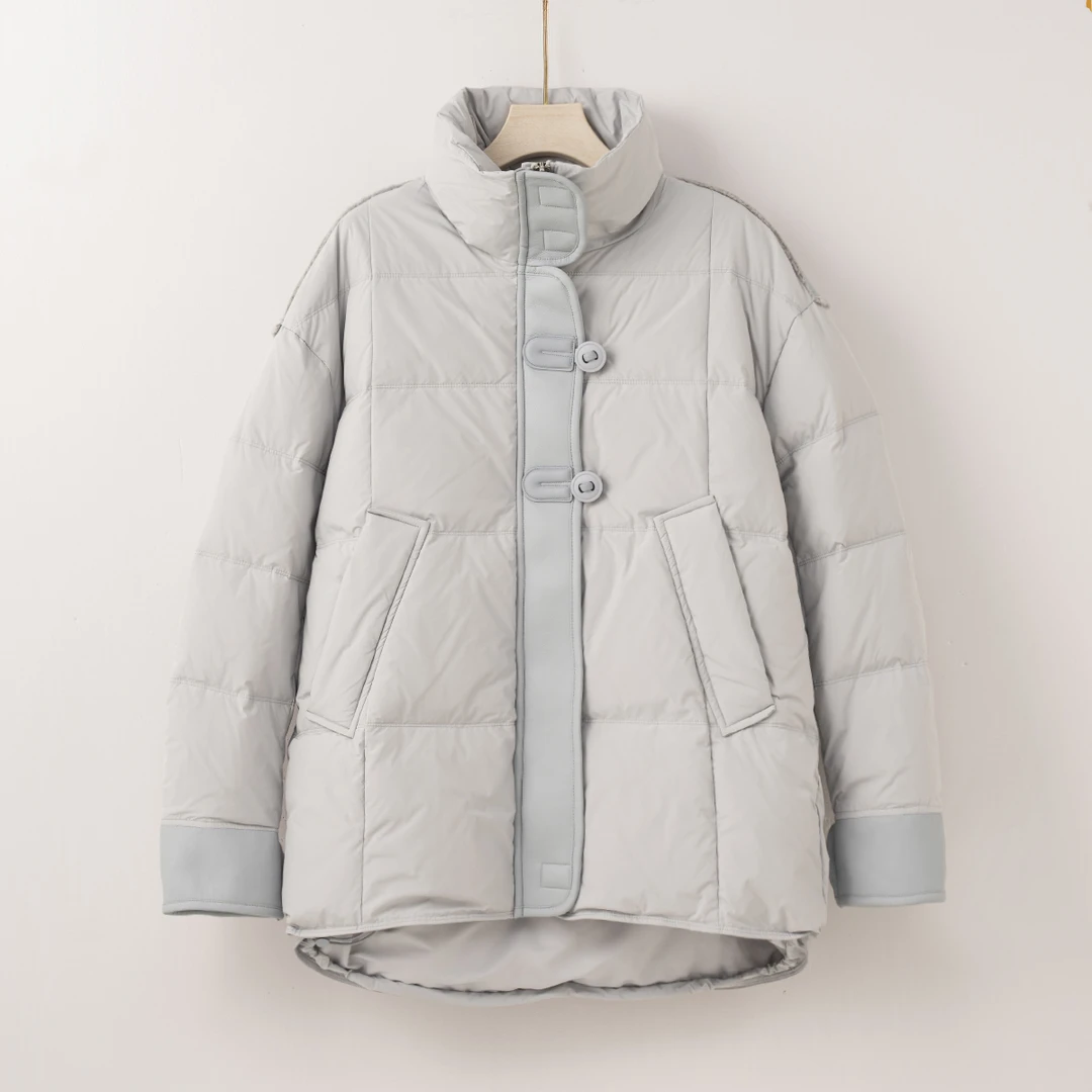 Q2429【特价-占单者限购】韩版设计款拼接袖口立领羽绒服24FW7267