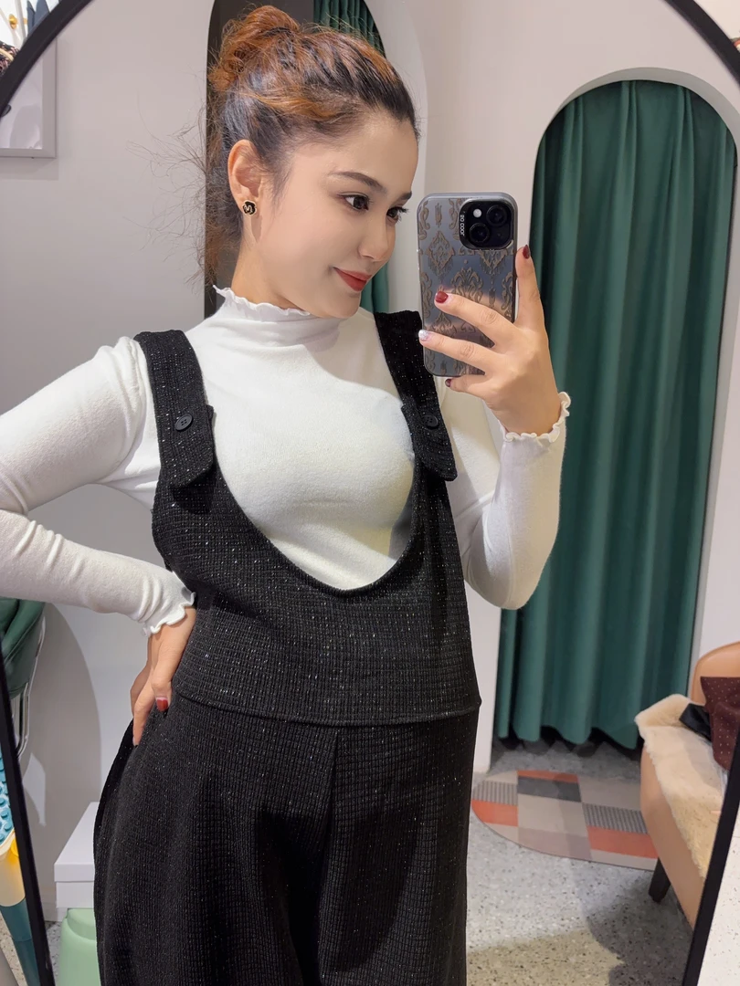 优雅气质款洋气时尚背带裤（不含打底）