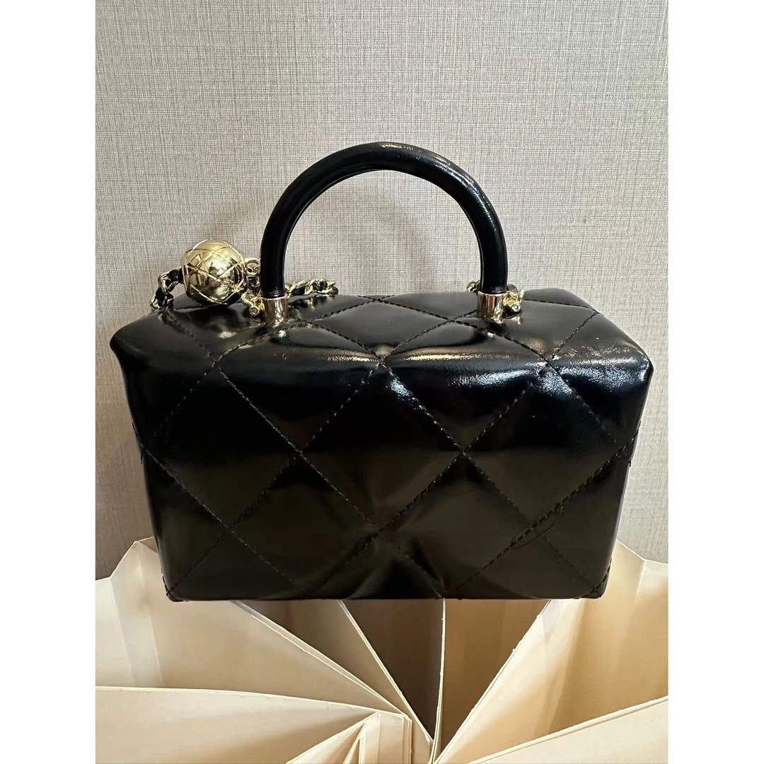 TOLEX2025手工新款时尚百搭镜子女包黑色19.5cm