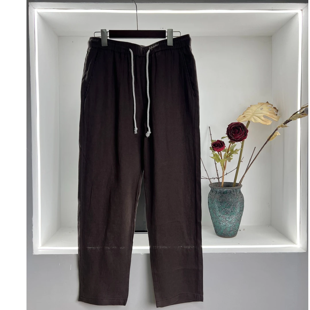 麻戈九分裤 100纯亚麻  修身裤  男女同款