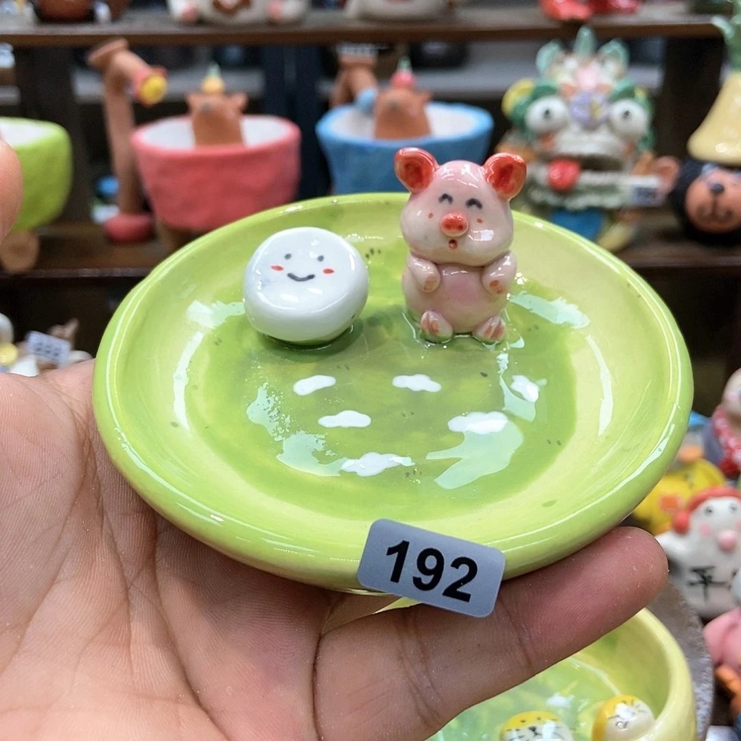 摆件直播间手工抽象陶瓷摆件192