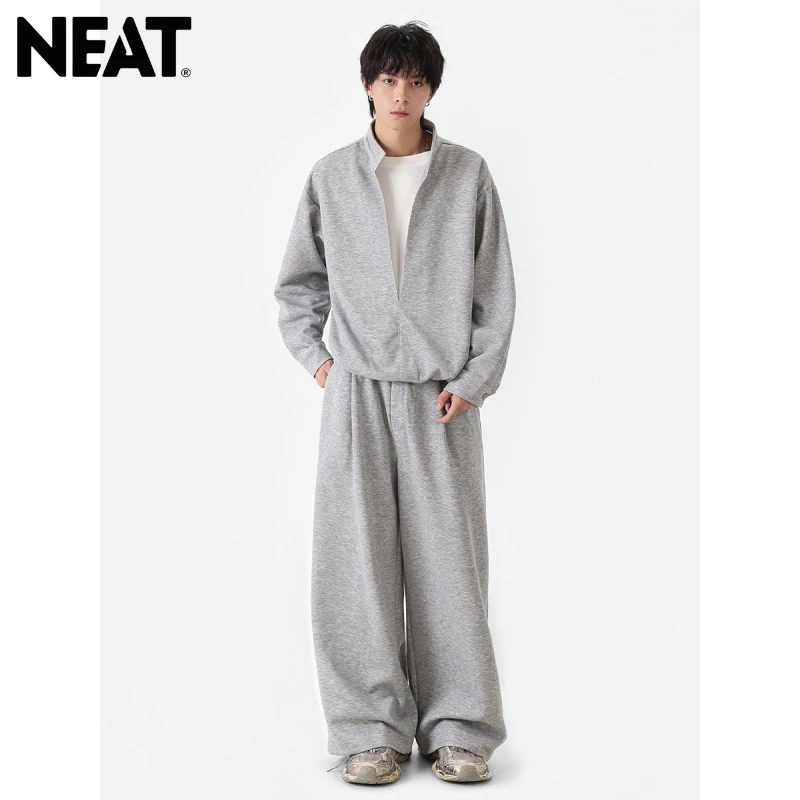 NEAT秋季韩版假两件ootd穿搭男重磅卫衣套装高级感酷帅一整套老师