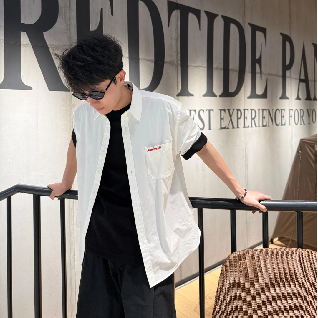 少年感衬衫夏季高级潮牌设计感短袖衬衫