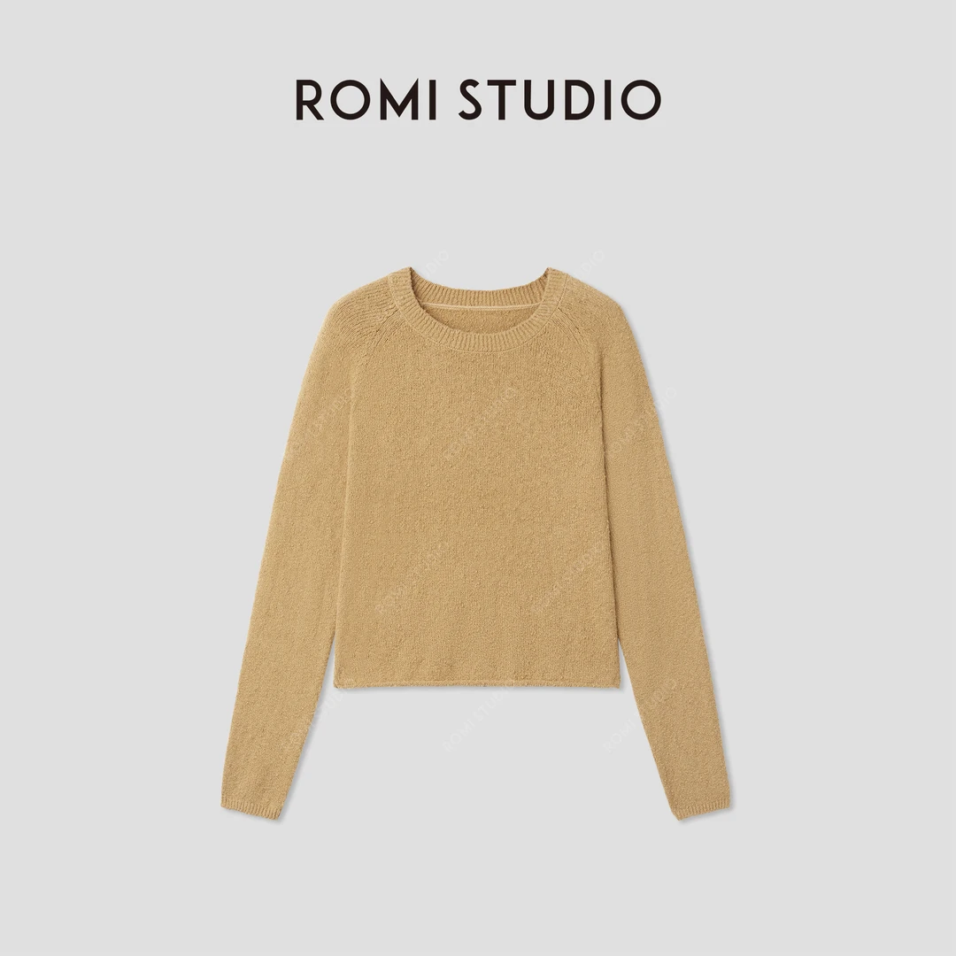 ROMI STUDIO“感知秋意”软糯颗粒绒感古董黄套头毛衫RWCAS65520