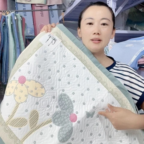 棉纱布绿色椰子树纯棉