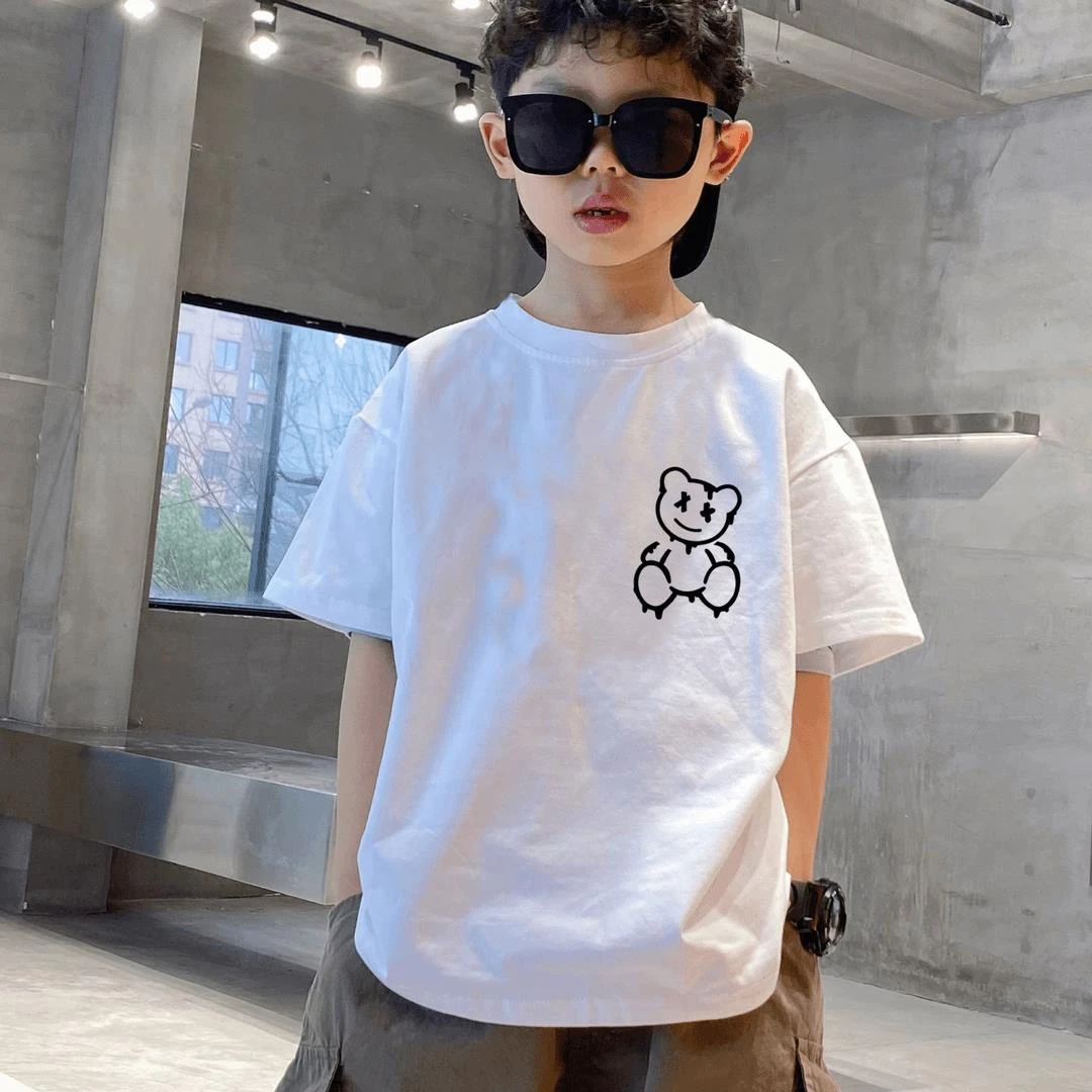 夏季舒适儿童潮流短袖纯棉男童夏装T恤宽松半袖中大童T恤上衣