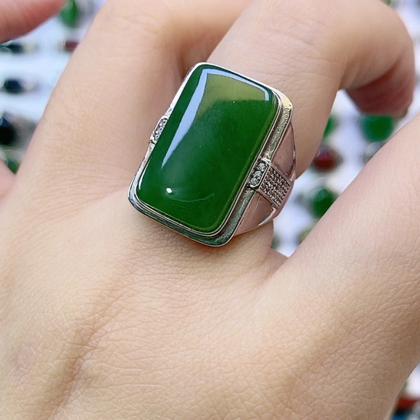 【闪购商品】银S925镶嵌戒指和田玉请****我