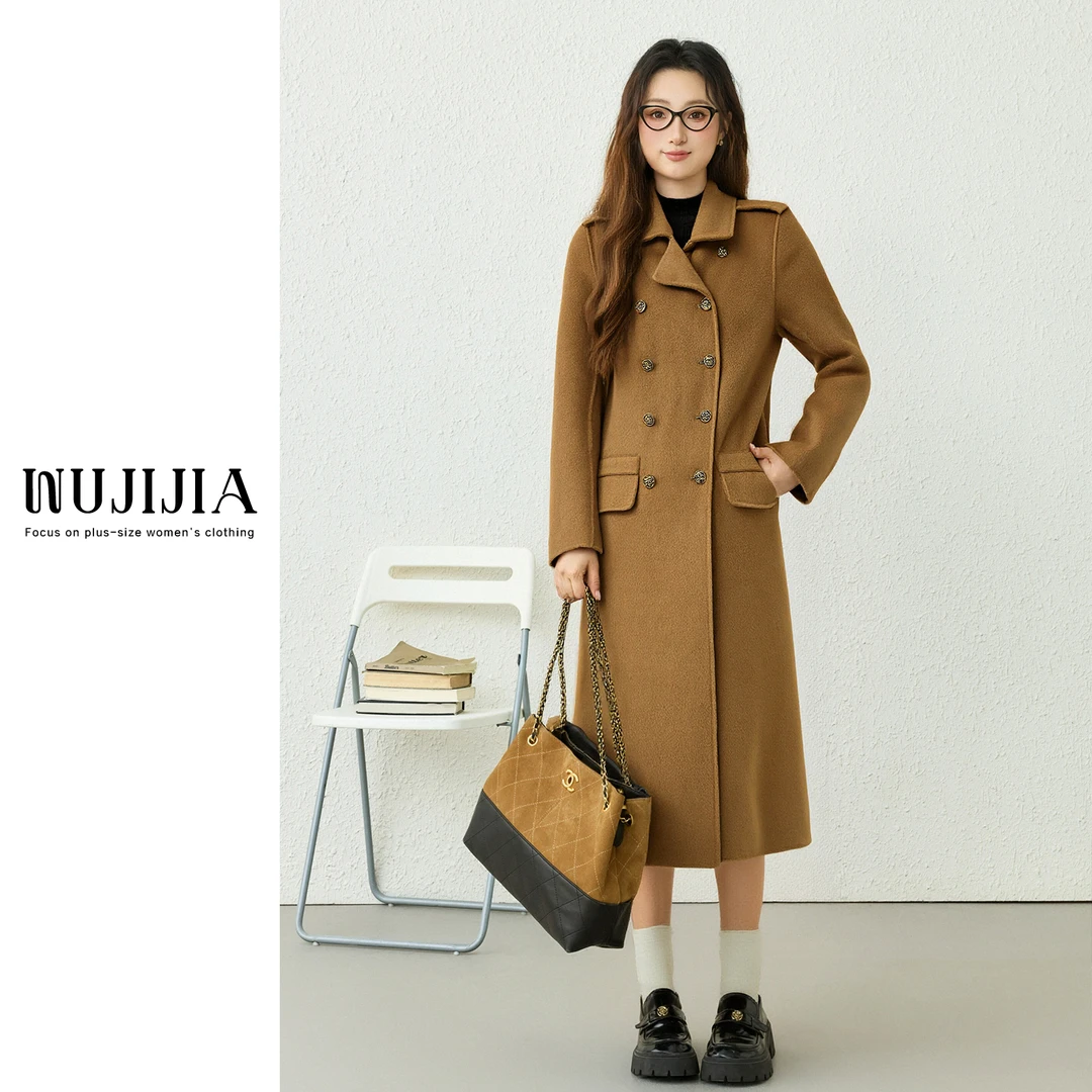 【大码显瘦】遮肉气质显瘦中长款时尚毛呢外套ZL25360秋冬呢子冬季