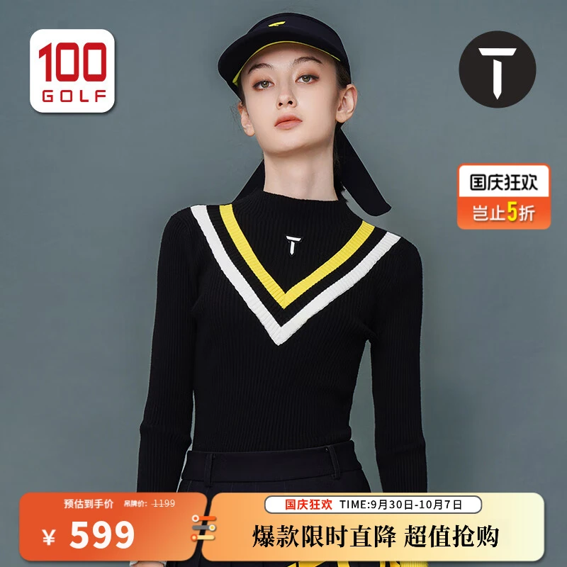 T/欧巡赛高尔夫女装长袖T恤秋季弹力修身针织打底衫女EF232WK079