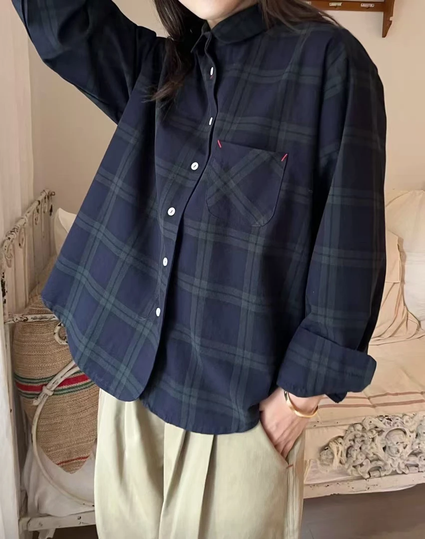 格子衬衫（衣长67胸围62）NO退换韩国正品