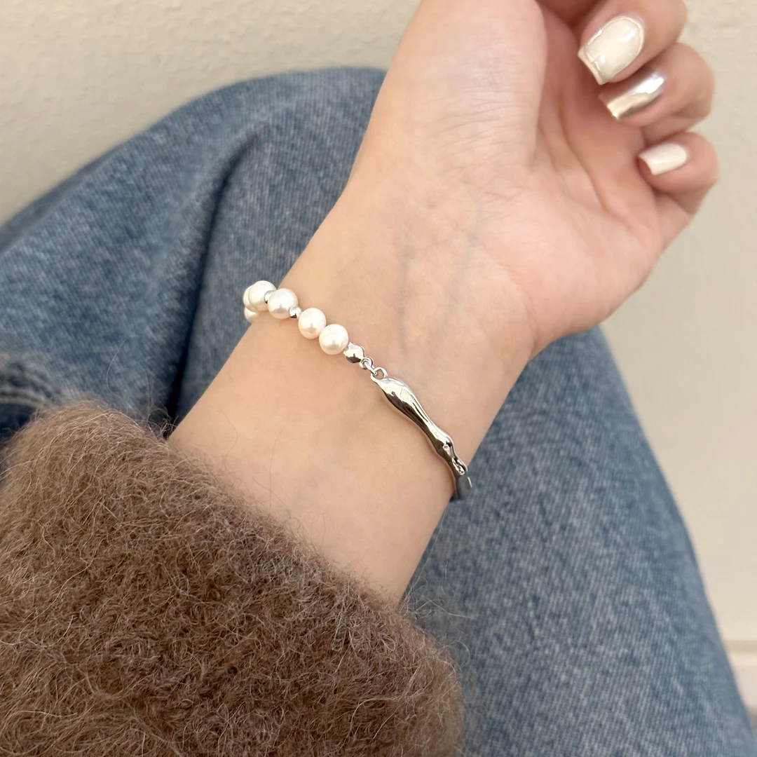 925银手链 ins风气质甜美个性百搭树枝拼接珠珠AB手链女 2480