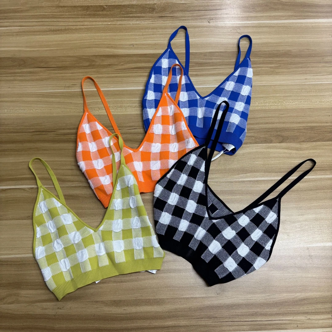 复古多巴胺小众修身背心吊带99117