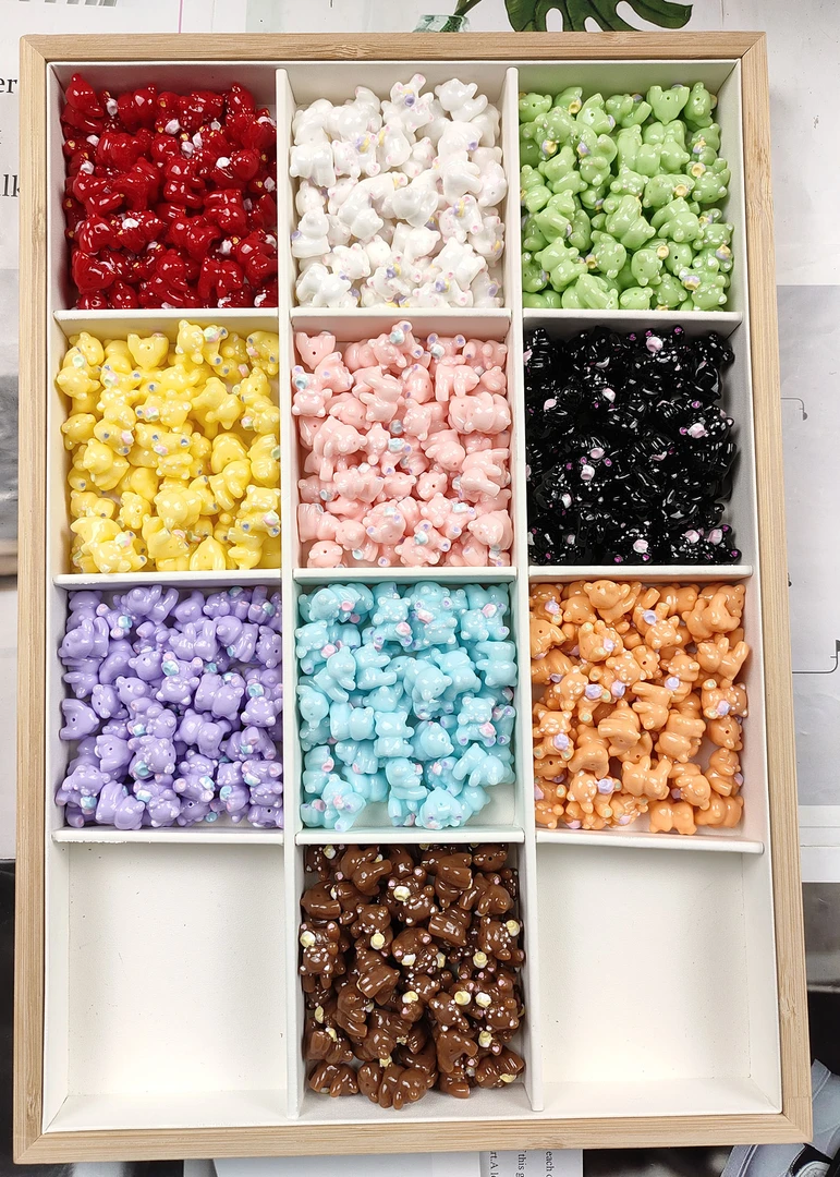 韩国家定制实色手绘蜜罐小熊diy直孔