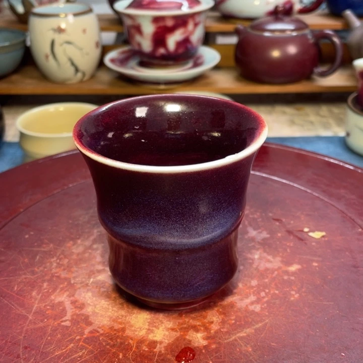 摆件钧瓷47号釉竹节杯